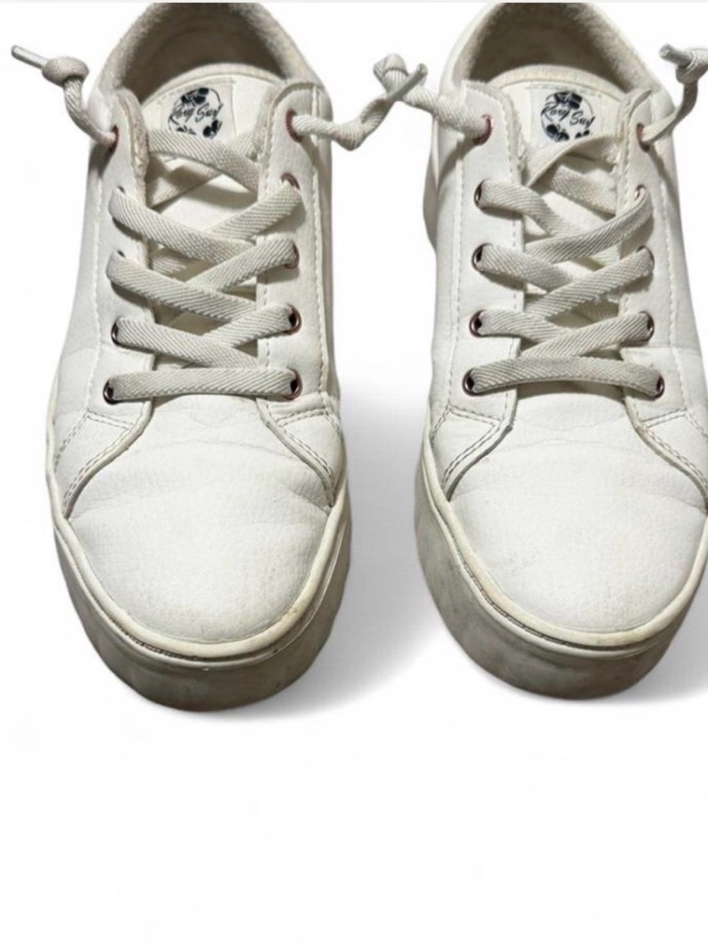 Roxy White Canvas Low-Top Sneakers